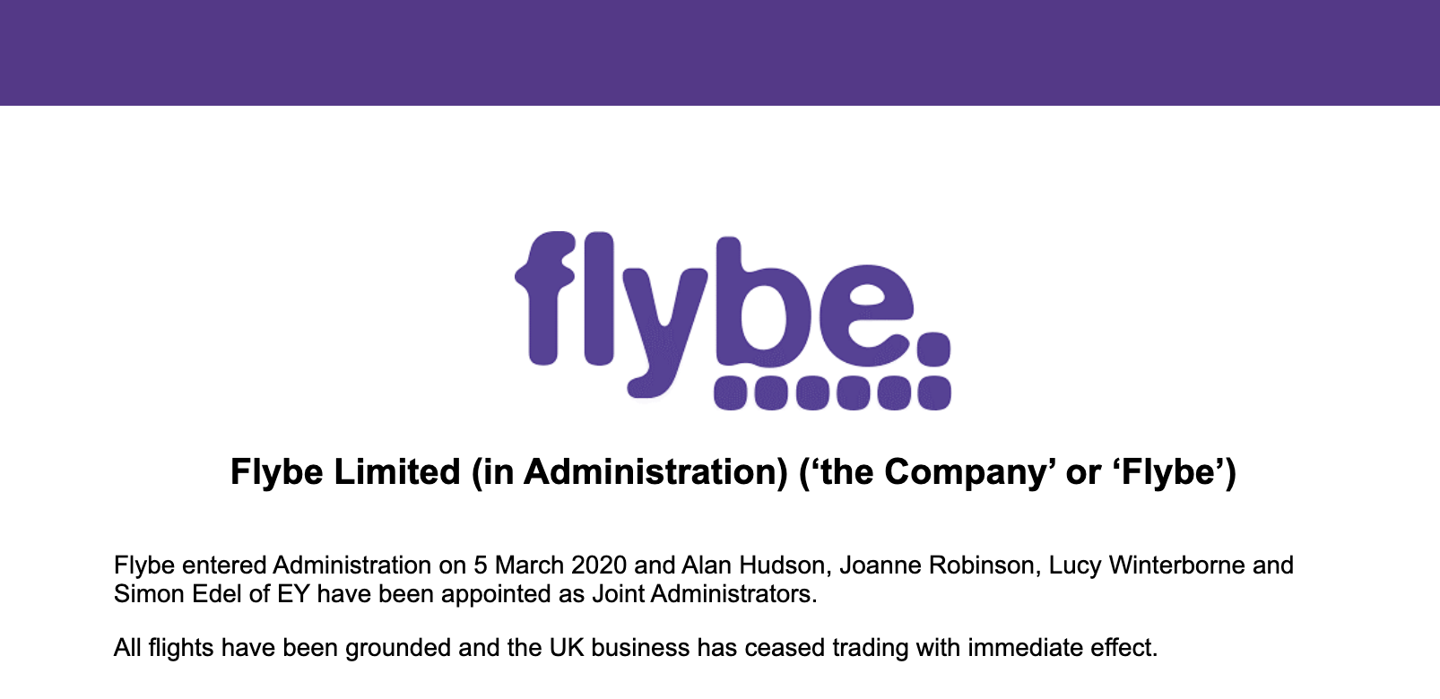 英国低成本航企Flybe破产：无法承受航空旅行需求暴跌
