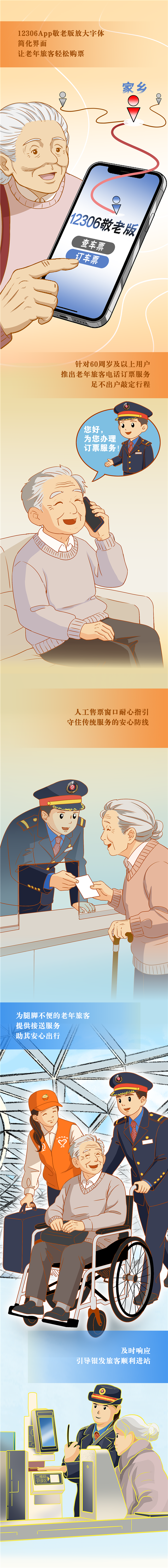 【骐骥迎新】漫评丨适老化服务让春运归途更有温度